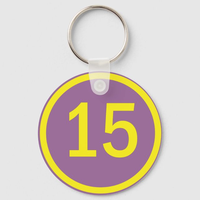 Porte-clés numéro 15 dans un cercle (Recto)