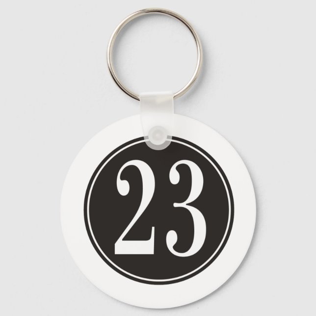 Porte-clés Numéro 23 - Cercle noir (avant) (Recto)
