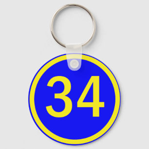 Porte-clés numéro 34 dans un cercle