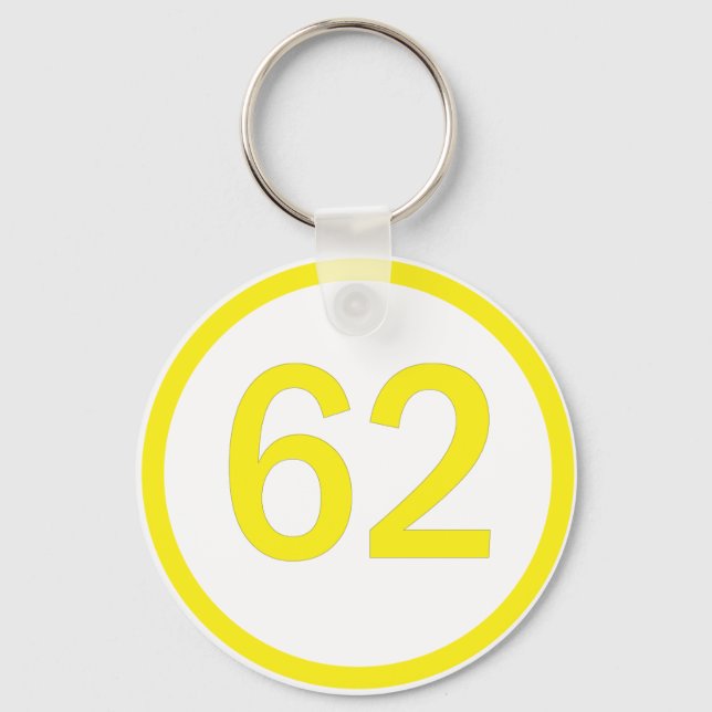 Porte-clés numéro, 62, dans un cercle (Recto)