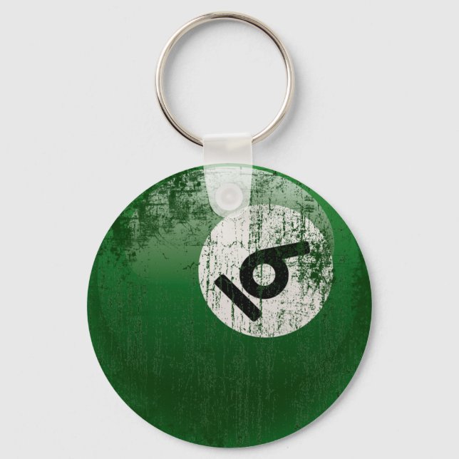 PORTE-CLÉS NUMÉRO 6 BILLIARDS BALL - STYLE ÉRODÉ (Recto)