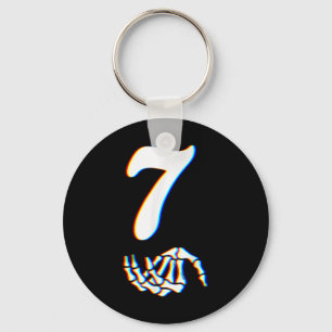 Porte-clés Numéro 7 Main de squelette de Halloween de mème co