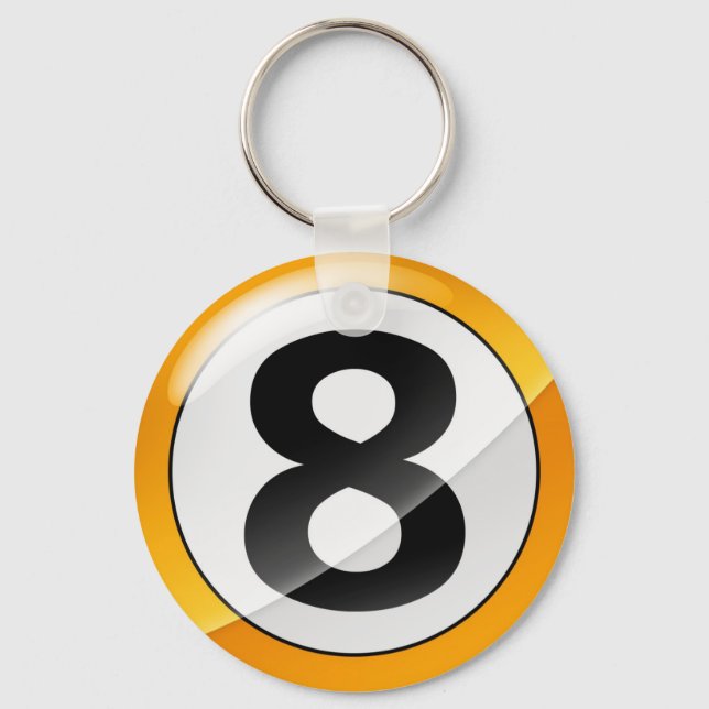 Porte-clés Numéro 8 or (Recto)