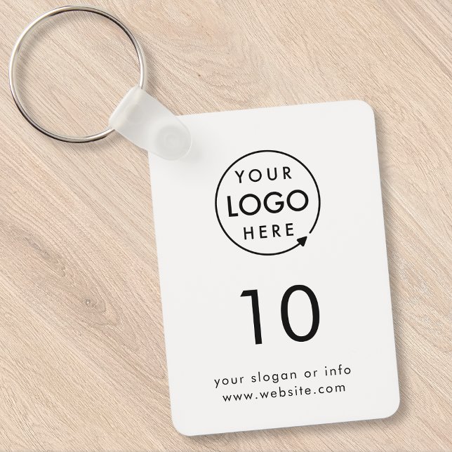 Porte-clés Numéro de chambre | Logo Hospitality Business Mode (Company branded room key keychain for offices, hotels, hospitality & business premises.)