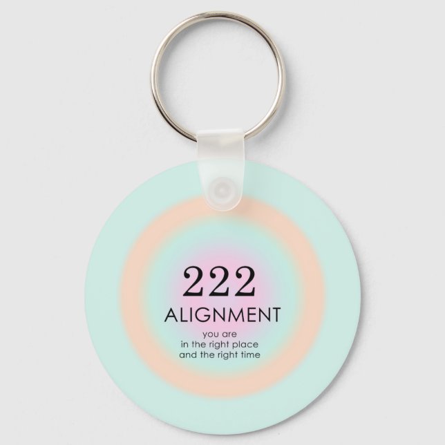 Porte-clés Numéros d'angle Numérologie 222 Alignement Motivat (Recto)