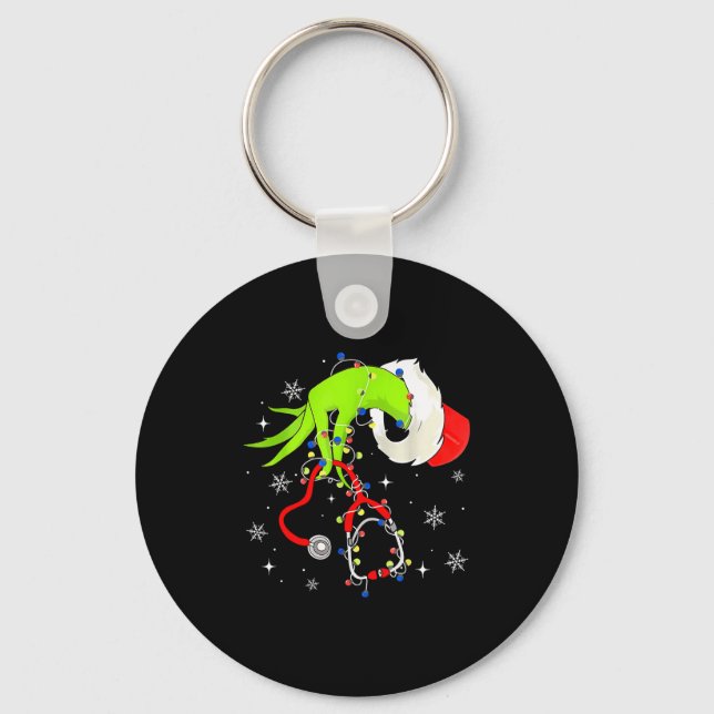 Porte-clés Nurse Christmas Stethoscope Nurses Xmas Pajamas Sa (Recto)