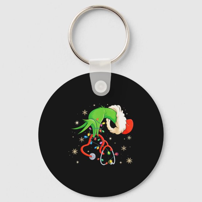 Porte-clés Nurse Christmas Stethoscope Nurses Xmas Santa Wome (Recto)