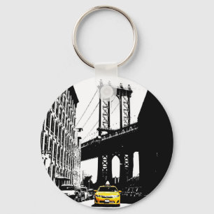 Porte-clés Nyc Brooklyn Bridge Taxi jaune New York City