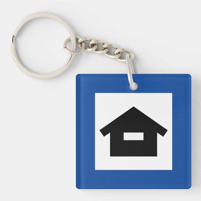 Porte-clés Nyckelring Vägmärke Hus Stuga (Devant)