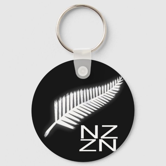 Porte-clés NZ Silver Fern Emblème national Porte - clé patrio (Recto)