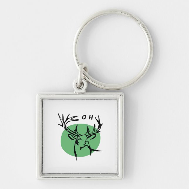Porte-clés O Dear O Dear Green Minimal Modern Design  (Devant)