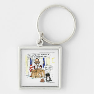 Porte-clés Obama & Bo Dons Satiriques Tee - shirts et Cartes