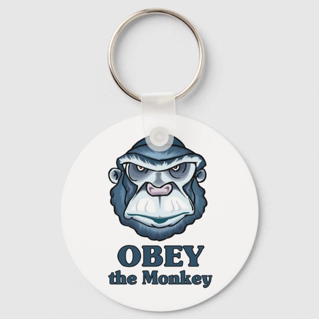 Porte-clés Obéissez au singe (Recto)