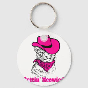 Porte-clés Obtenir Meowie Chat Maman Western Cowgirls Bachelo