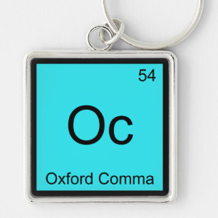 Porte-clés Oc - Oxford Comma Chimie Élément Symbole Grammaire
