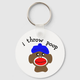 Porte-clés ock Monkey "I THROW POOP"