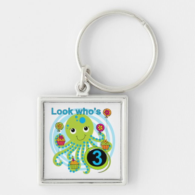 Porte-clés Octopus 3e anniversaire T-shirts et cadeaux (Devant)