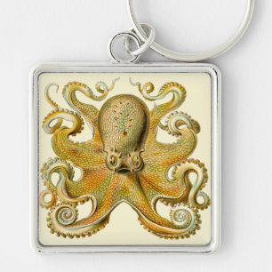 Porte-clés Octopus antique illustration sea monster