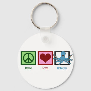 Porte-clés Octopus Peace Love
