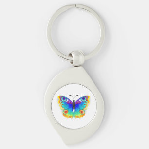 Porte-clés Oeil de paon arc-en-ciel
