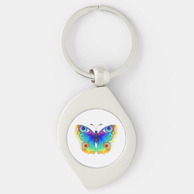 Porte-clés Oeil de paon arc-en-ciel (Devant)