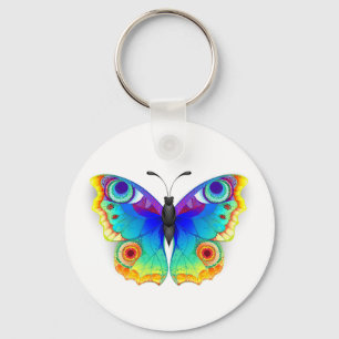 Porte-clés Oeil de paon arc-en-ciel
