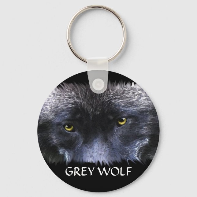 Porte-clés OEIL GRAY WOLF Faune Art Key Ring (Recto)
