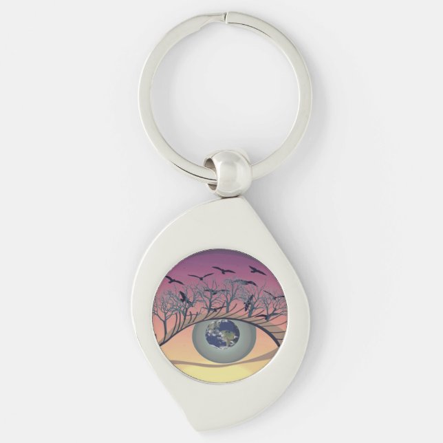 Porte-clés OEil sur le monde - Nature & Earth Art (Devant)