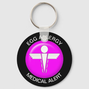 Porte-clés Oeuf Allergie Médicale rose