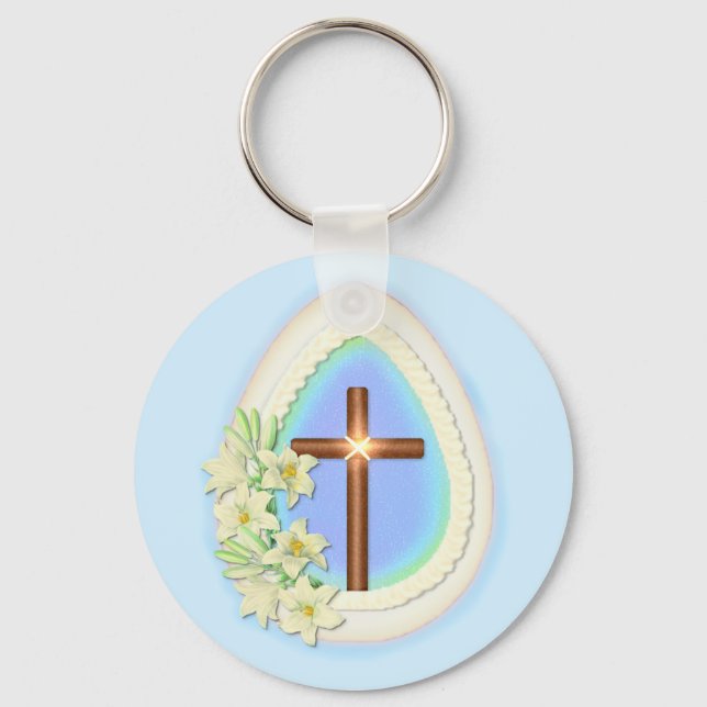 Porte-clés Oeuf de fenêtre et croix (Recto)
