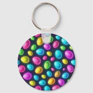 Porte-clés Oeuf de Pâques/printemps de couleur vive/néon