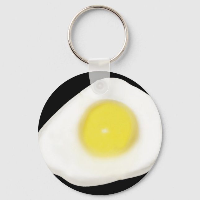 Porte-clés Oeuf frit sur noir (Recto)