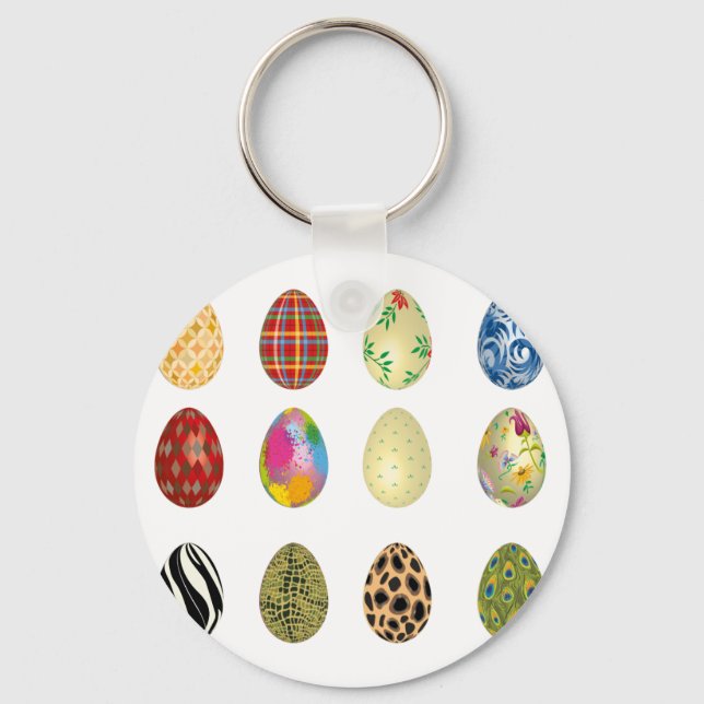 Porte-clés oeufs de pâques colorés (Recto)
