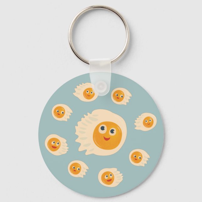 Porte-clés Oeufs frits Cute Food Kids (Recto)