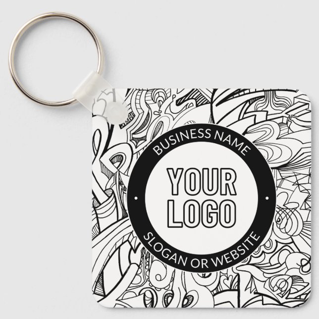Porte-clés OEuvre de ligne moderne et votre logo avec texte m (Recto)