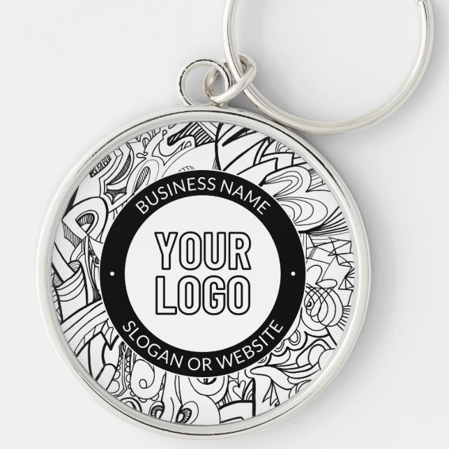 Porte-clés OEuvre de ligne moderne et votre logo avec texte m (Devant)