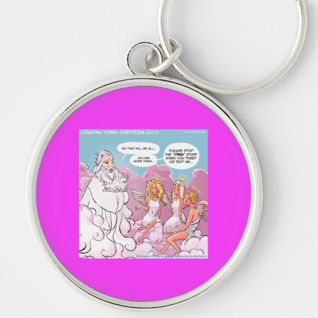 Porte-clés Oh Mon Dieu (OMG) Angels Texte Drôle (Devant)