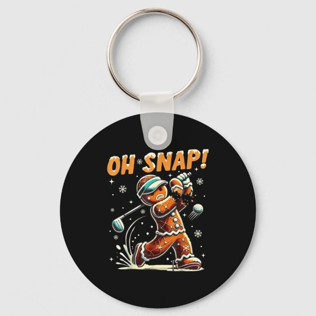 Porte-clés Oh Snap Gingerbread Golfer Golf Christmas Golfing  (Recto)