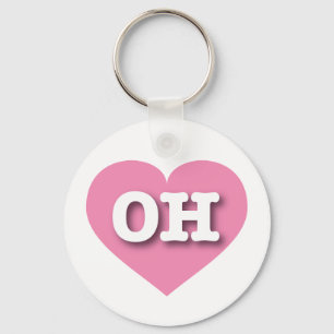 Porte-clés Ohio Coeur rose - J'aime OH