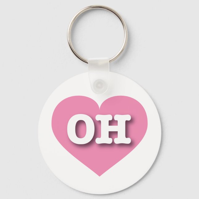 Porte-clés Ohio Coeur rose - J'aime OH (Recto)