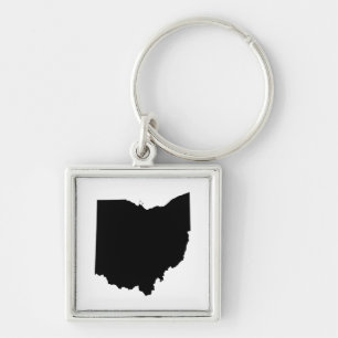 Porte-clés Ohio en noir et blanc