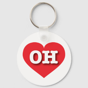 Porte-clés Ohio Red Heart - J'aime OH