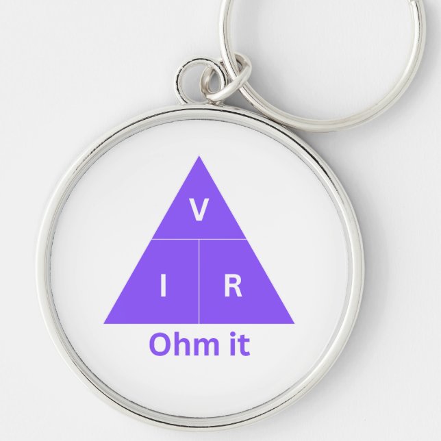 Porte-clés Ohm It Purple Ohm's Law Triangle (Devant)