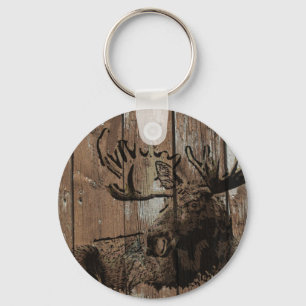 Porte-clés Oie de bois rustique