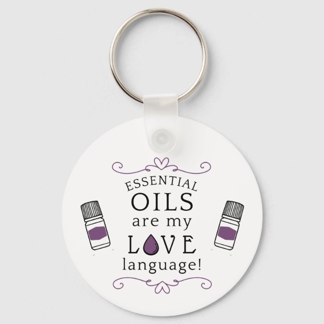 Porte-clés Oils are My Love Language Purple (Recto)