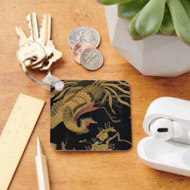 Porte-clés Oiseau de coq d'or Classique japonais Antique (Bureau)