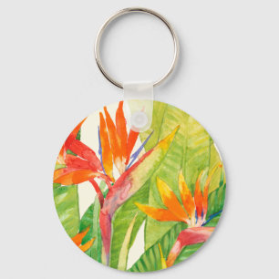 Porte-clés Oiseau des fleurs   du paradis tropical
