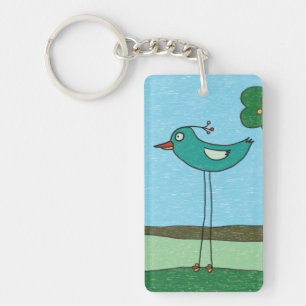 Porte-clés, Oiseau et arbre mignons