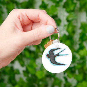 Porte-clés Oiseau hirondelle en vol