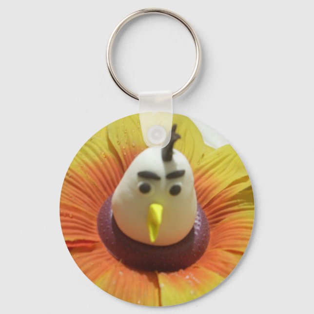 Porte-clés Oiseau sculpté en Tournesol Imprimer (Recto)